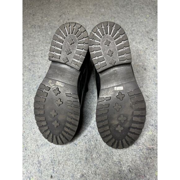 VINTAGE Steve Madden Bobbi Leather Vegan Combat Boot Black Croc 90s Y2K 7.5 RARE - Picture 6 of 10